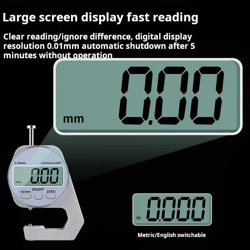 Digital Thickness Gauge Meter LCD Display 0-10/20mm - Image 6